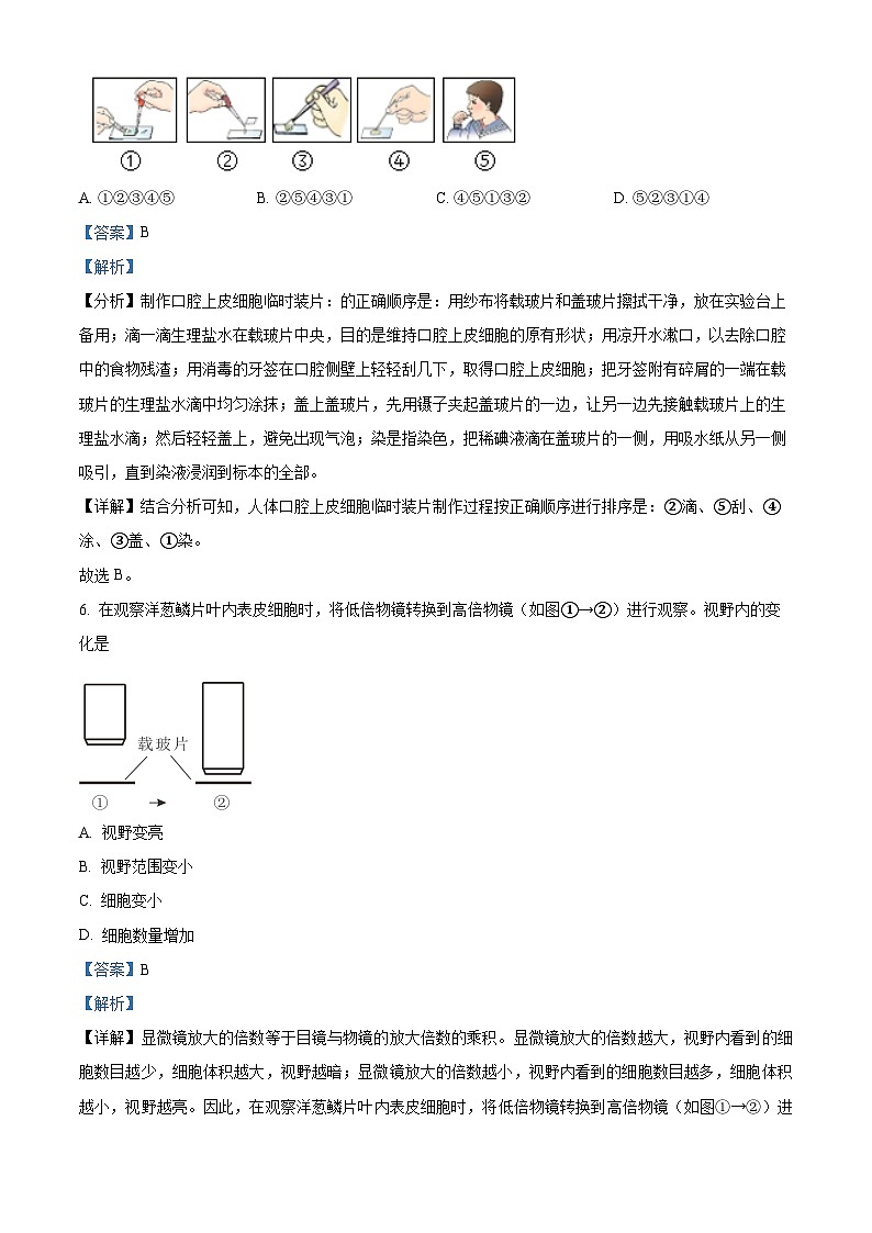 北京市石景山区2023-2024学年七年级上学期期末生物试题(原卷版+解析版)03
