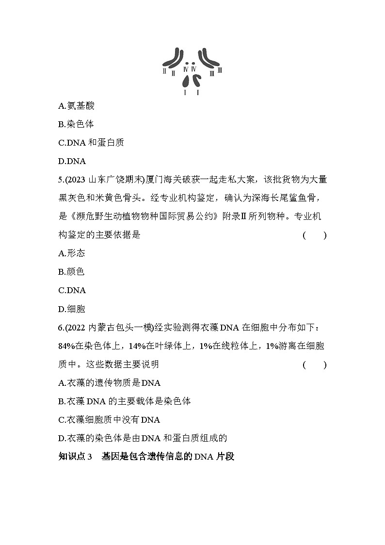 8.21 遗传的物质基础--五四学制鲁科版版初中生物八年级下册同步练习03