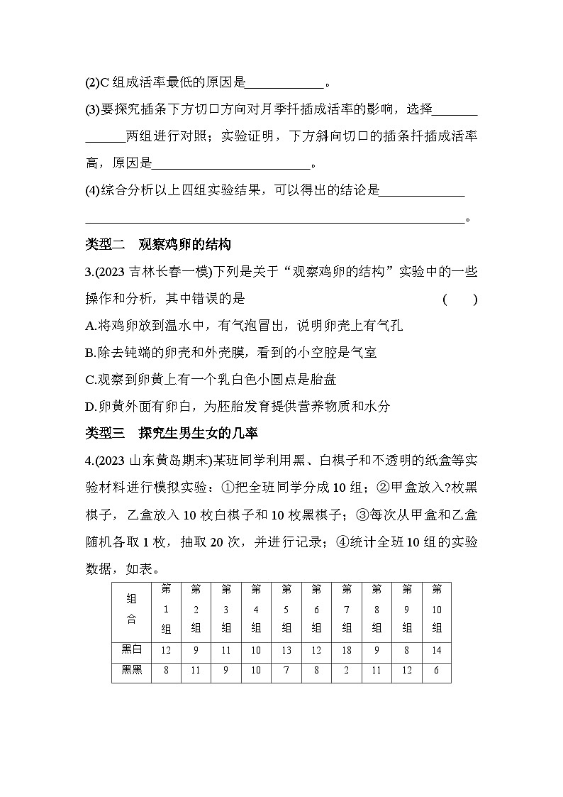 03-专项素养综合全练(三) 探究实践--五四学制鲁科版版初中生物八年级下册同步练习第2页
