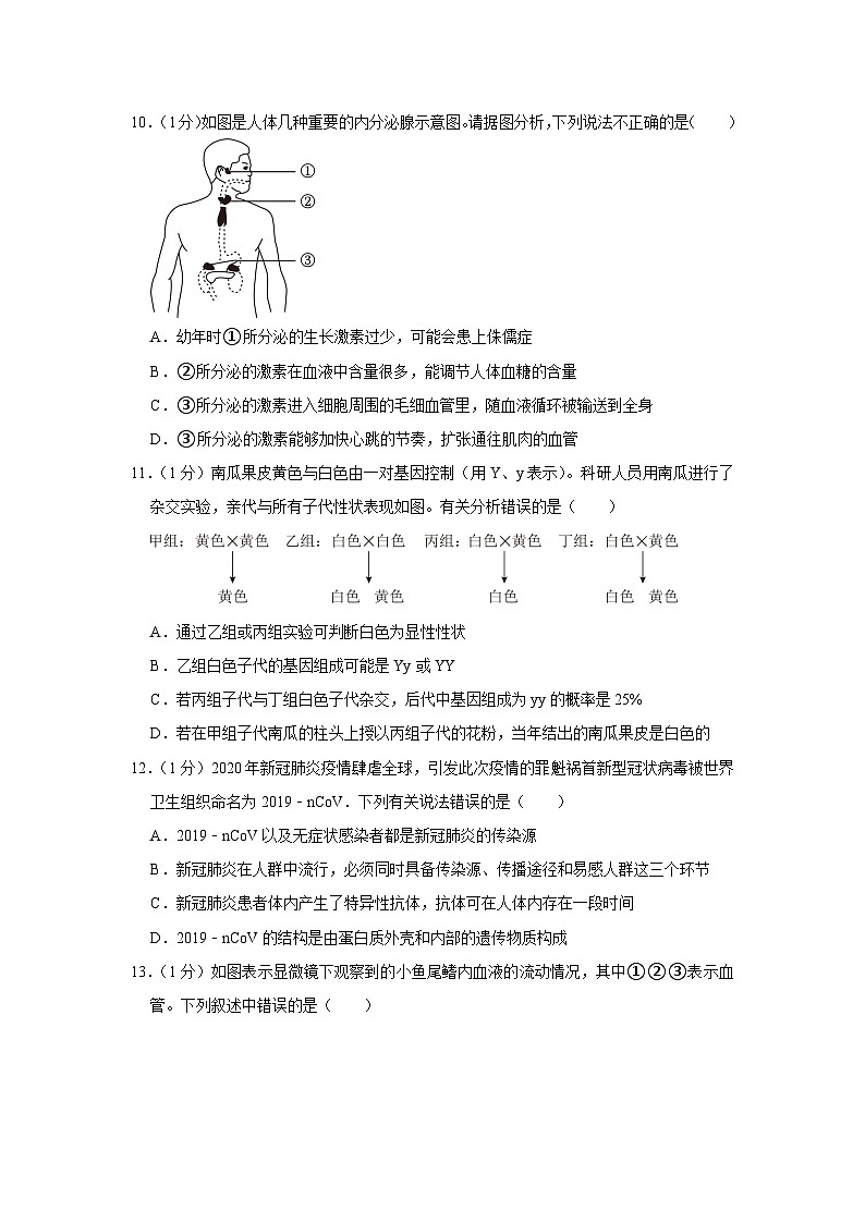 江苏省盐城市东台市第二教育联盟2022-2023学年八年级下学期5月份月考生物试卷第3页