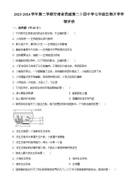 甘肃省武威市凉州区二十四中学教研片2023-2024学年七年级下学期开学考试生物试题(原卷版+解析版)