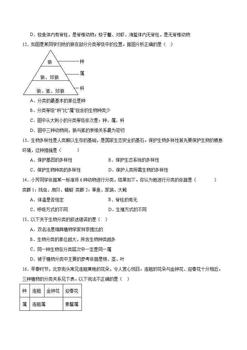 专题19 生物多样性及其保护(试卷版)第3页