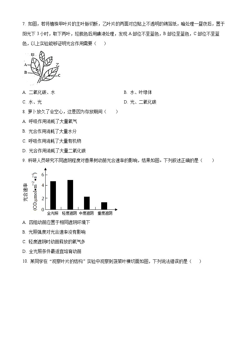 精品解析:河北省秦皇岛市海港区2023-2024学年八年级上学期期末生物试题(原卷版)第2页