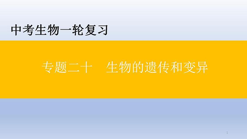 (通用版)中考生物一轮复习精讲课件专题20 生物的遗传和变异(含答案)第1页