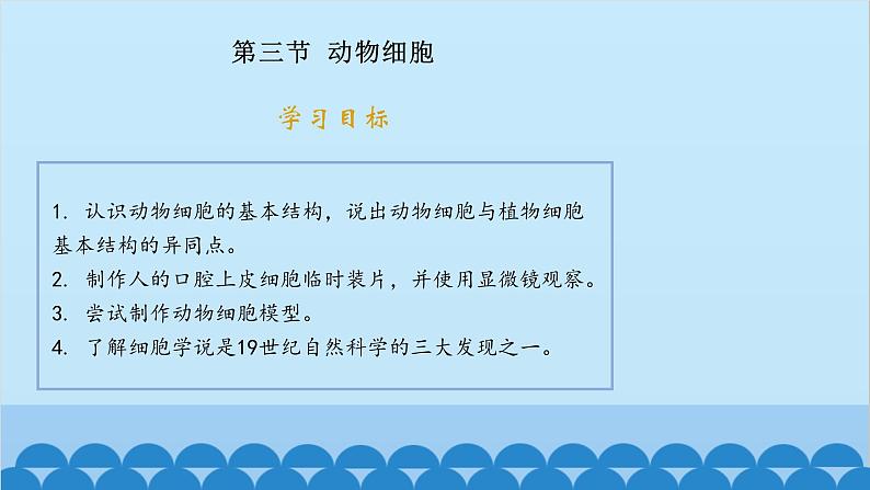 人教版生物七年级上册 2.1.3 动物细胞课件第1页