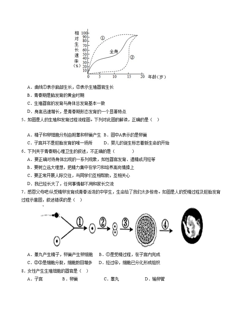 2023-2024学年初中下学期期中考试 七年级生物期中模拟卷(广州专用)02