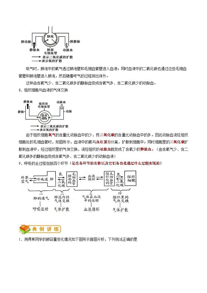 中考生物一轮复习抓重点考典型专题11 人体的呼吸(含解析)第3页