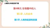 4.1.1 人的起源和发展-七年级生物下册 教学课件+教学设计+练习（人教版）
