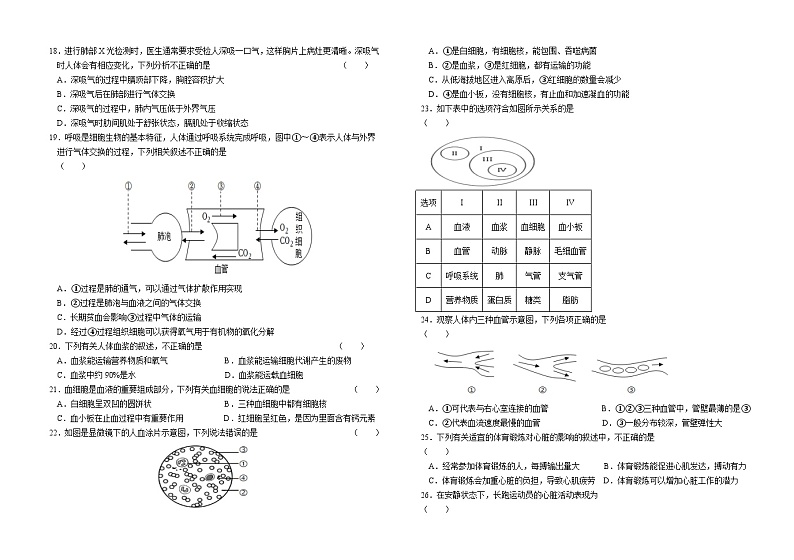 吉林省长春外国语学校2023-2024学年七年级下学期4月月考生物试题第3页