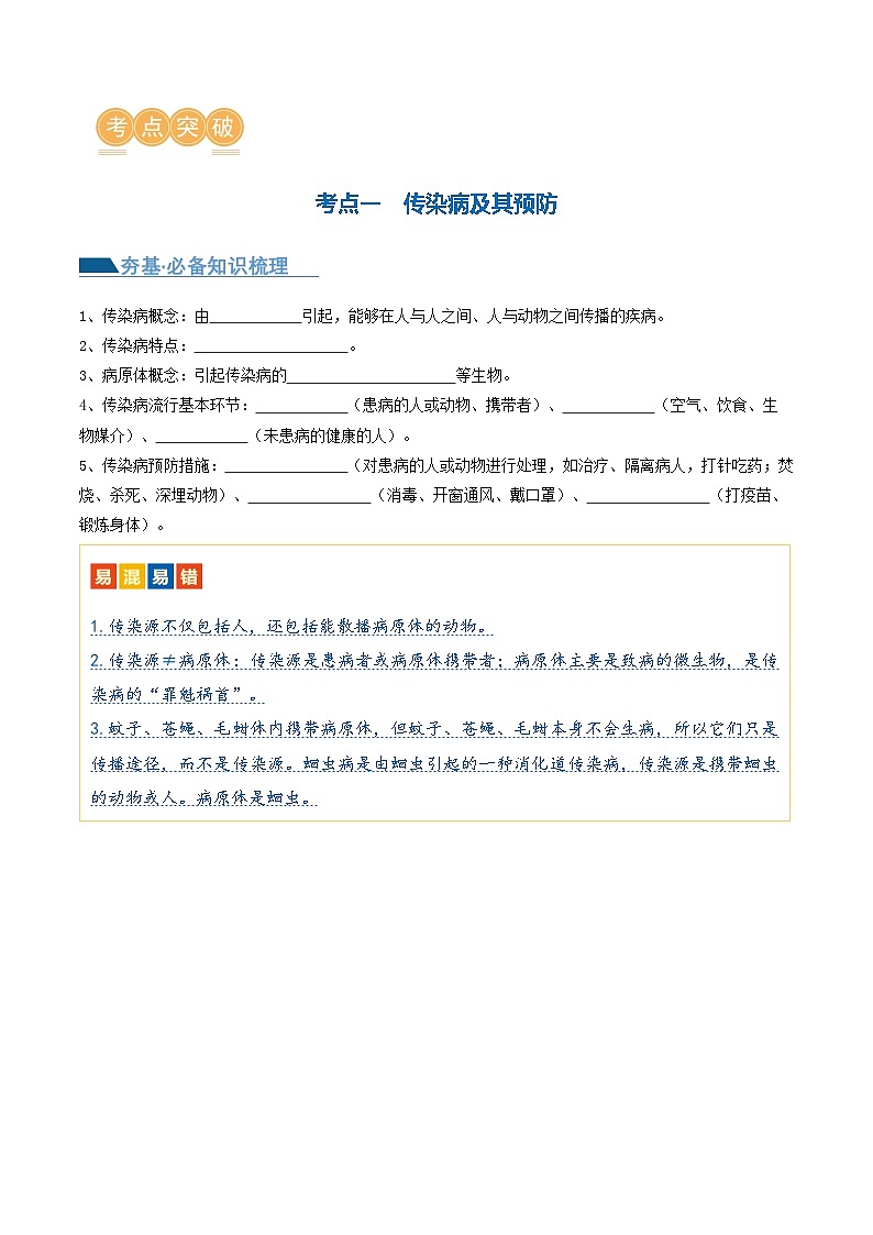 专题15 健康地生活(讲义)(原卷版)第3页