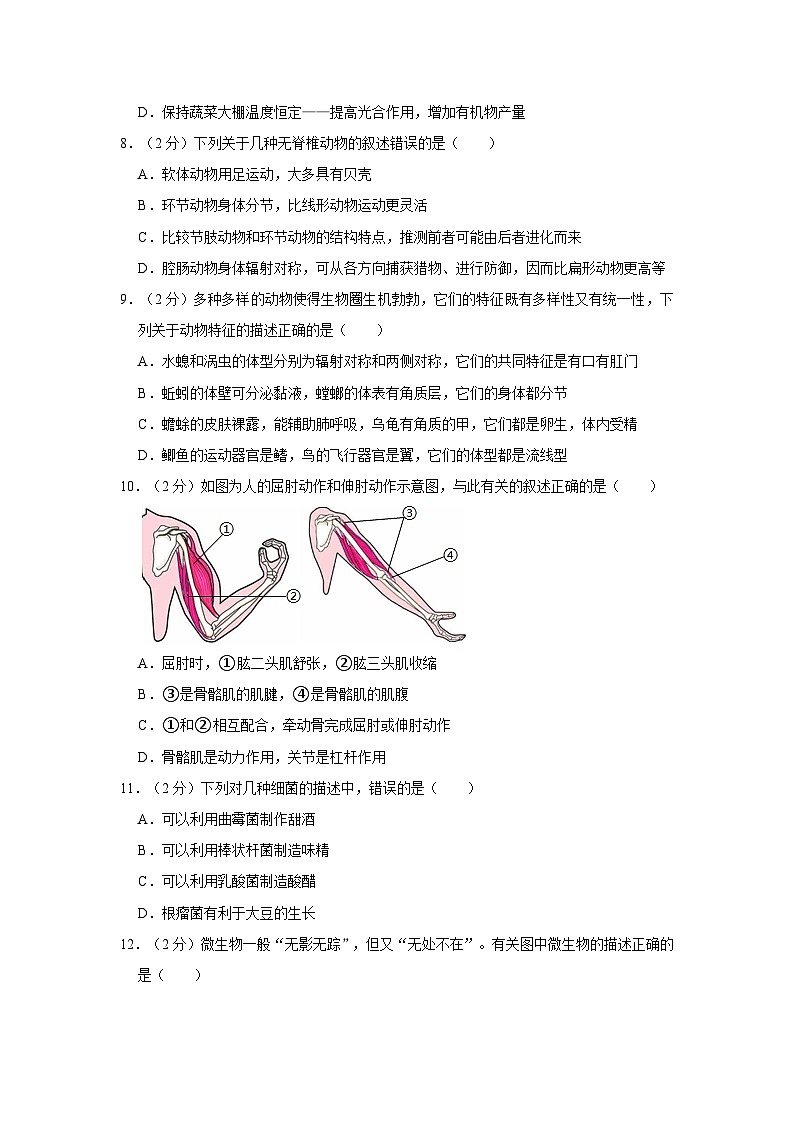 2024年山东省枣庄市山亭区翼云中学中考生物模拟试卷(解析版)第3页