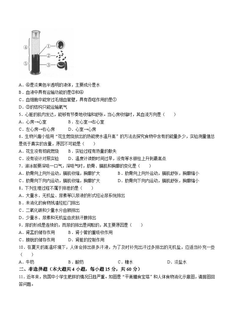 安徽省阜阳市临泉县中学联考2023-2024学年七年级下学期4月期中生物试题第2页