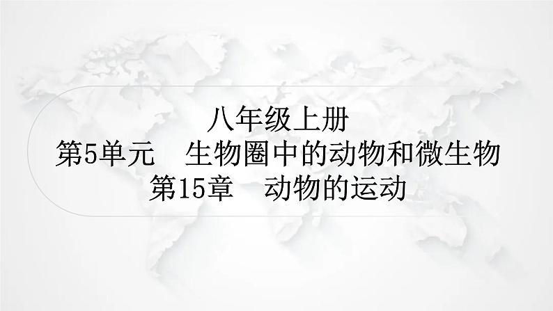 北师大版中考生物复习八年级上册第5单元生物圈中的动物和微生物第15章动物的运动课件第1页