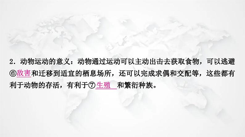 北师大版中考生物复习八年级上册第5单元生物圈中的动物和微生物第15章动物的运动课件第3页
