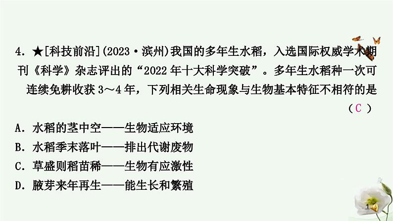 人教版中考生物复习七年级上册第一单元第一章认识生物课件第5页