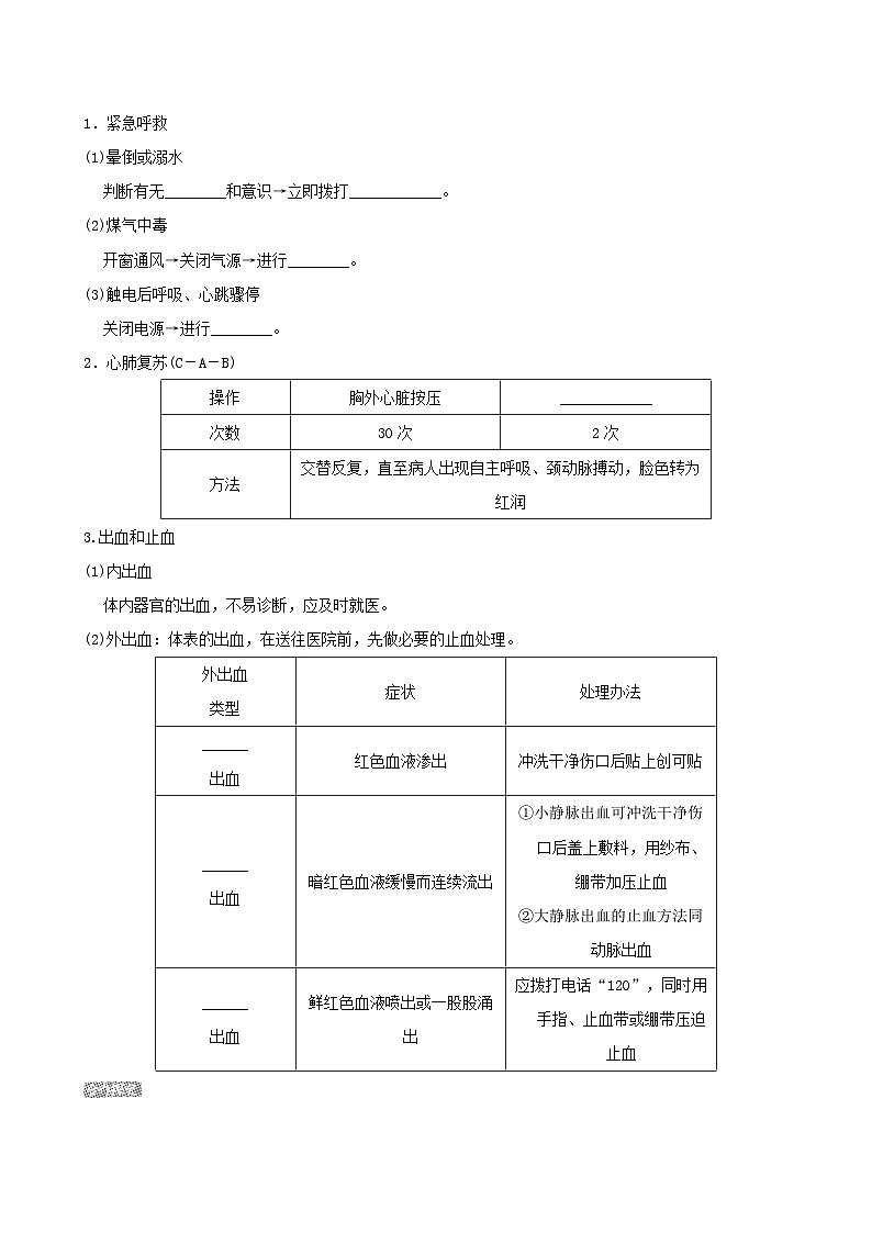 八下生物第八单元健康地生活第二章用药和急救导学案(人教版)02