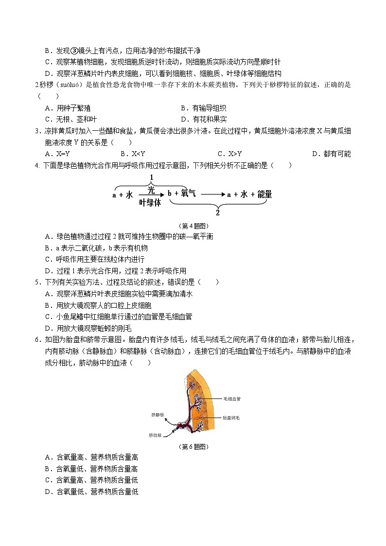 2024年中考生物第三次模拟考试(吉林卷)02