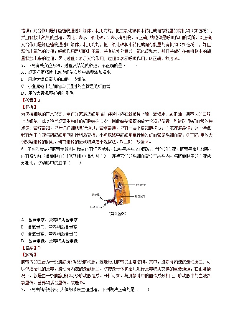 2024年中考生物第三次模拟考试(吉林卷)03