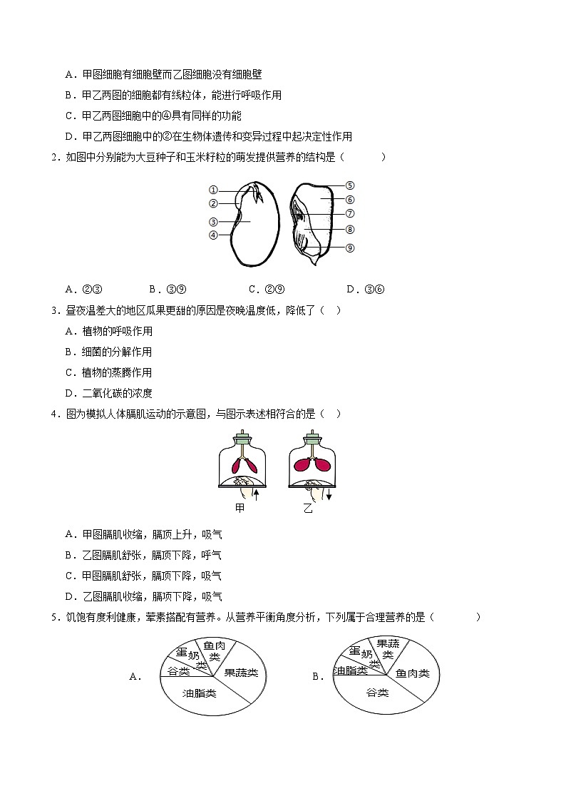 生物（安徽卷）（考試版A4）第2頁
