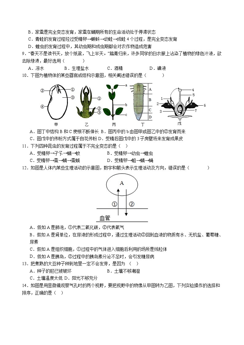 生物(湖南省卷)(考试版A4)第3页