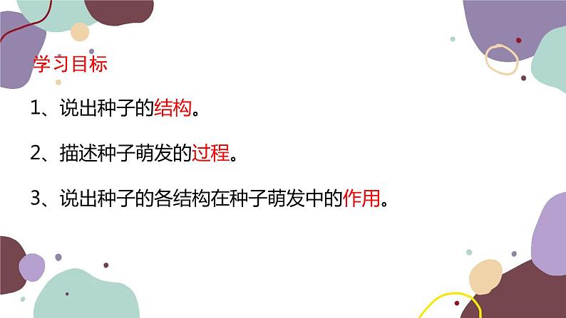 冀少版生物八年级上册 3.1.1 种子萌发的过程课件第3页