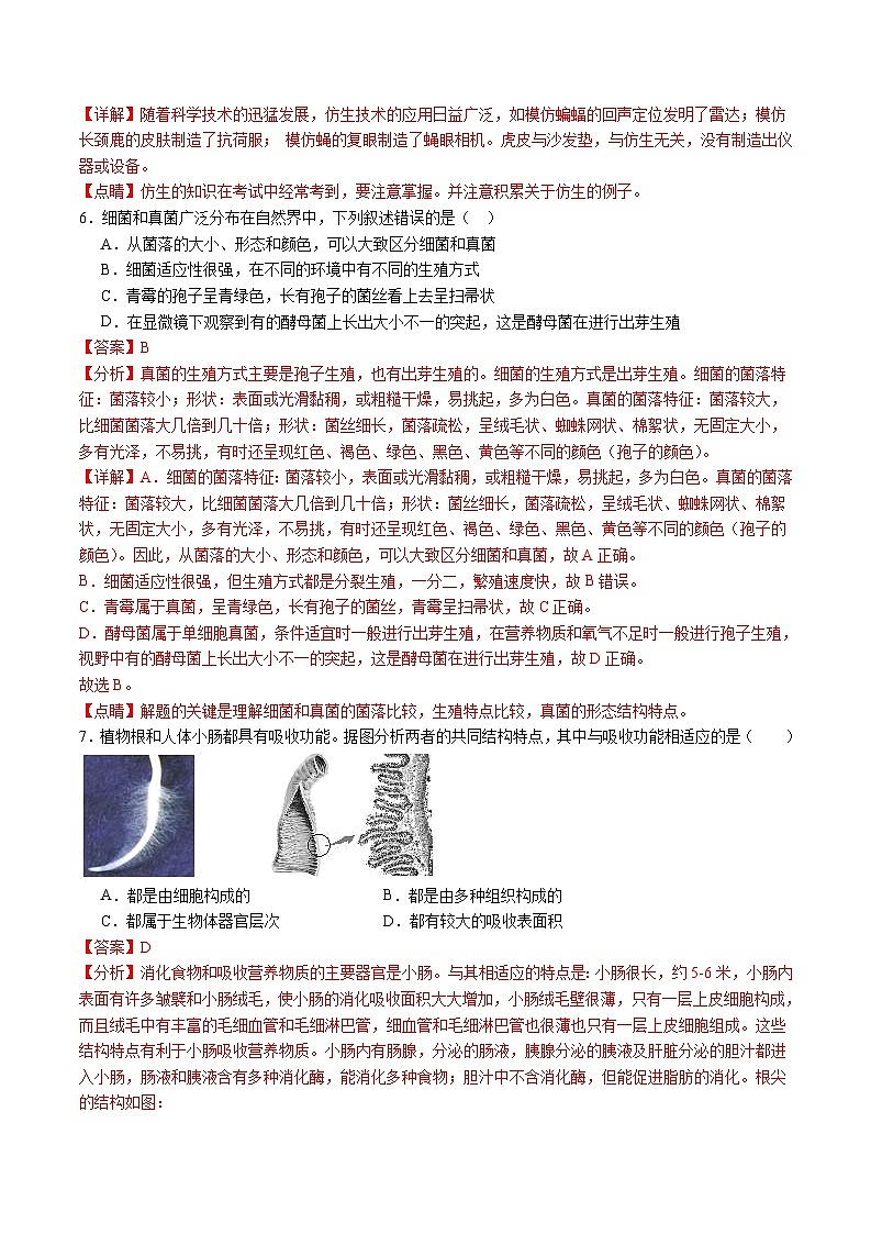 卷03-【临考满分】2024年中考生物临考满分卷(福建卷)(原卷版+解析版)03
