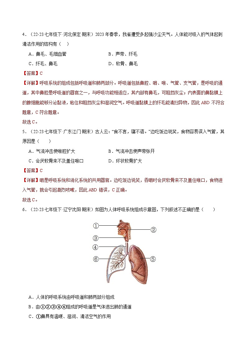 专题03 人体的呼吸(解析版)第2页