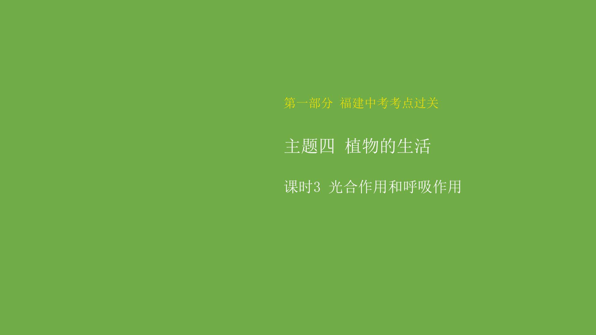 2024年中考生物（福建地区）专题复习：光合作用和呼吸作用课件PPT