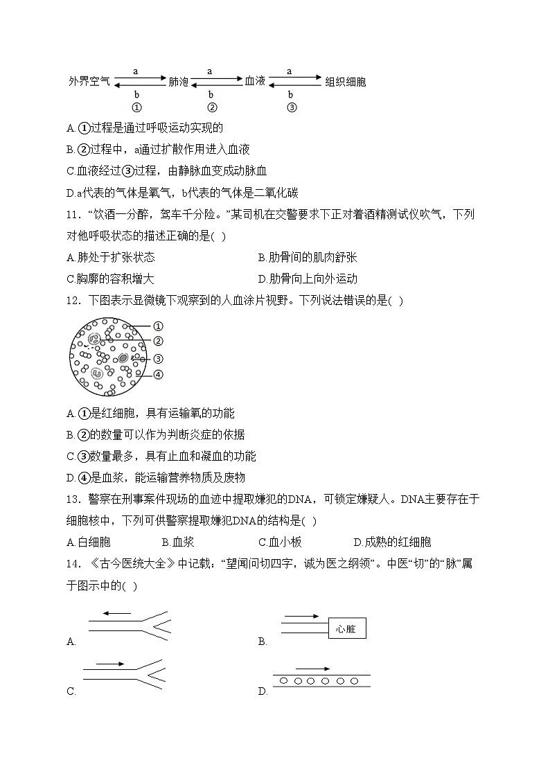 四川省泸州市龙马潭区五校联考2023-2024年学年七年级下学期6月月考生物试卷(含答案)第3页