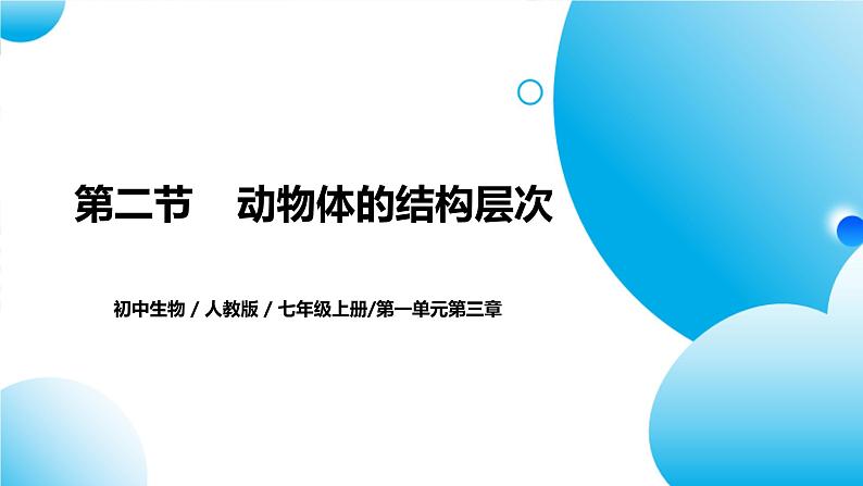 【核心素养目标】人教版初中生物七年级上册1.3.2《动物体的结构层次》 课件+视频+教学设计+同步分层练习(含答案)01