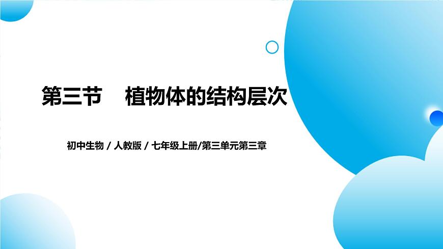 人教版初中生物七年級(jí)上冊(cè)1.3.3《植物體的結(jié)構(gòu)層次》課件第1頁(yè)