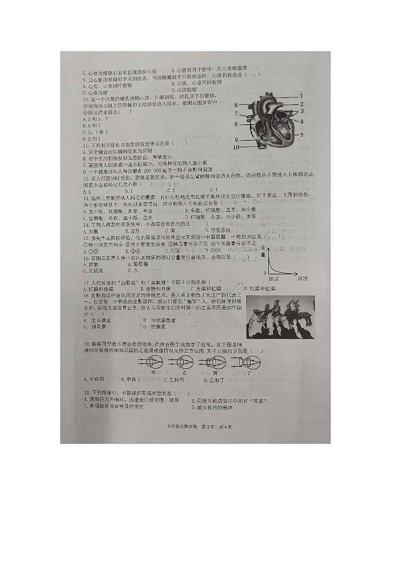 江西省南昌市外国语教育集团2023-2024学年七年级下学期期末联考生物试卷02