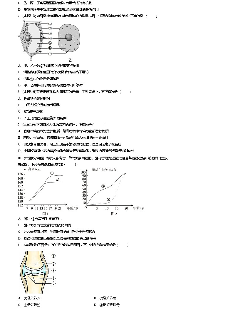 河南省鹤壁市鹤山双校联考2023-2024学年八年级下学期7月期末生物试题02