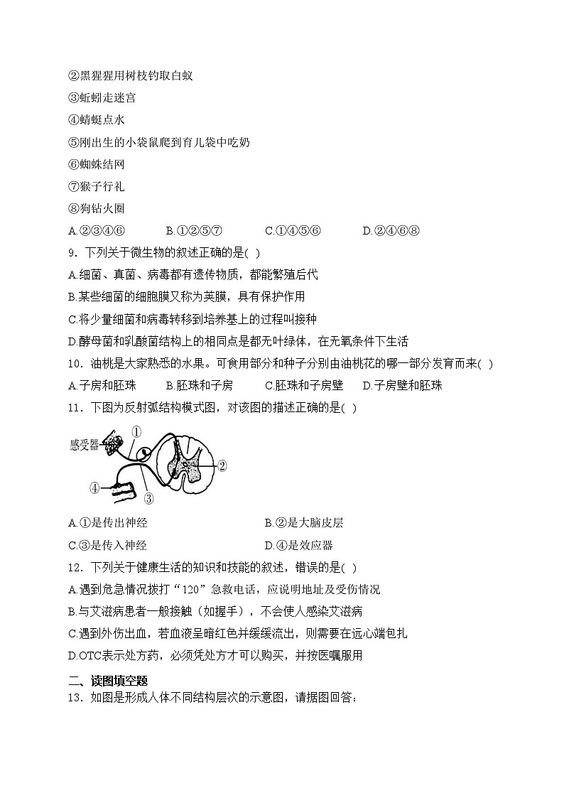 西宁市海湖中学2022-2023学年八年级下学期6月第二阶段考试生物试卷(含答案)02