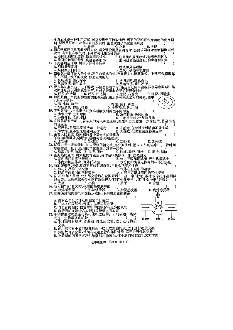 河南省商丘市2023-2024学年七年级下学期6月期末生物试题02