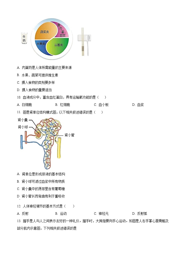 2024年北京市西城區(qū)中考生物模擬試卷第3頁(yè)