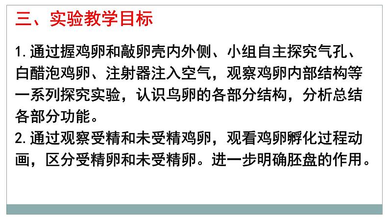 4.2.3鸟的生殖和发育(观察鸡卵的结构)说课课件 --2024年初中秋季济南版生物八年级上册第7页