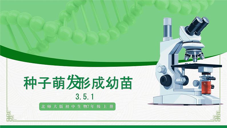 北师大版生物七年级上册 3.5.1 种子萌发形成幼苗 教学课件01