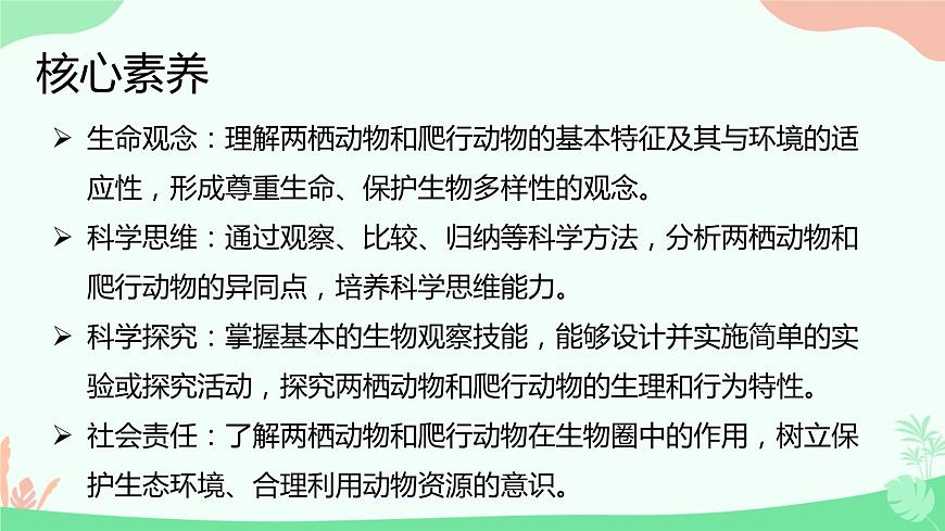 【核心素養(yǎng)】人教版初中生物八年級上冊5.1.5《兩棲動物和爬行動物》課件第2頁