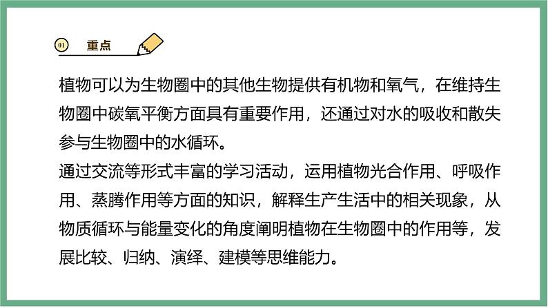 【北师大版】七上生物 3.4.6植物在生物圈中的作用 课件03