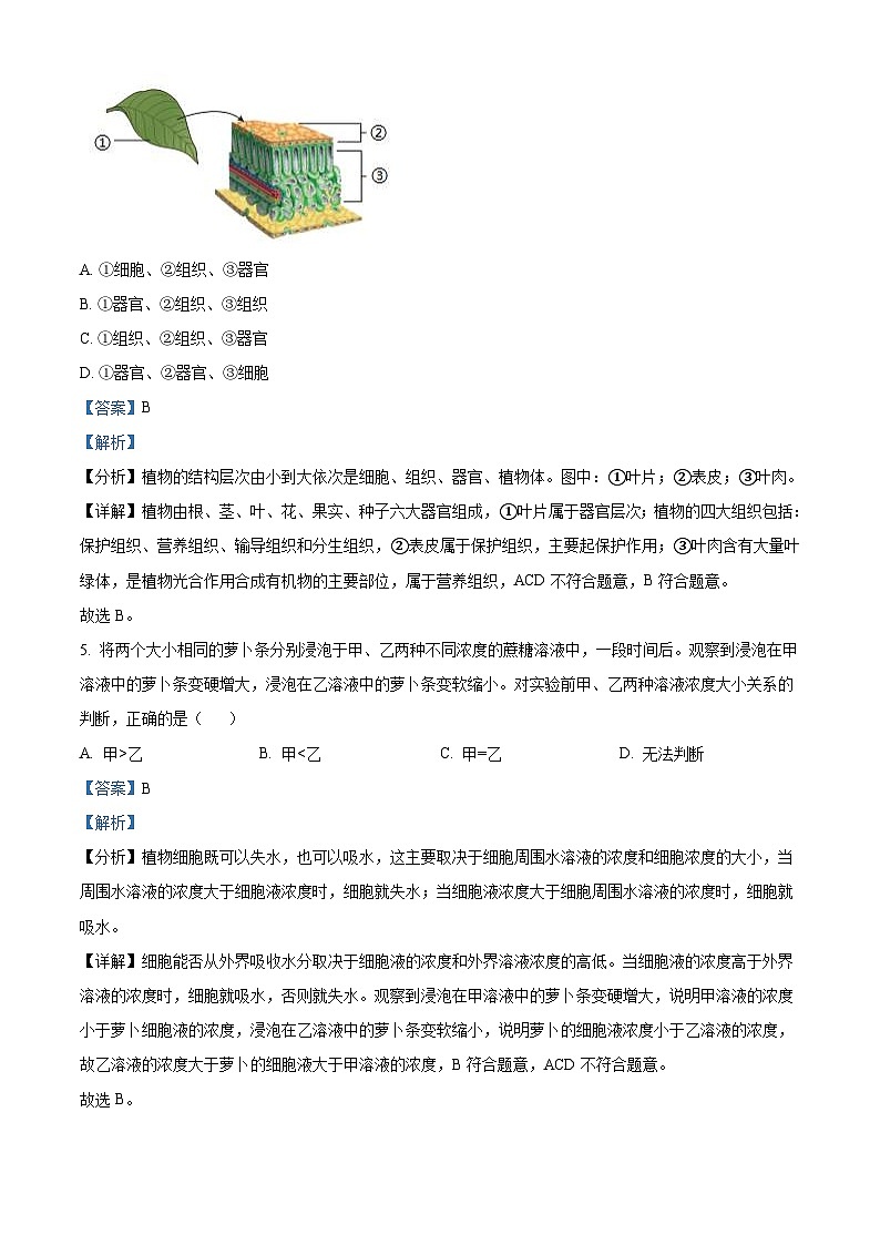 2024年四川省成都市中考生物试题(2份打包,原卷版+解析版)03