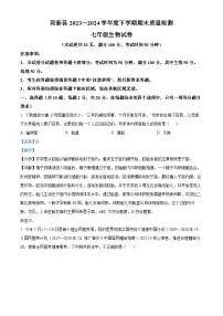 湖北省黄石市阳新县2023-2024学年七年级下学期期末生物学试题（解析版）