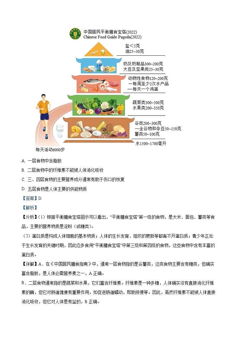 湖北省黄石市阳新县2023-2024学年七年级下学期期末生物学试题(解析版)02