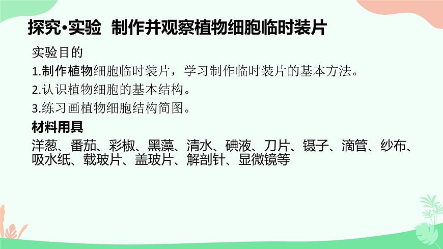 【核心素養(yǎng)】人教版初中生物七年級上冊1.2.2《植物細胞》課件第6頁