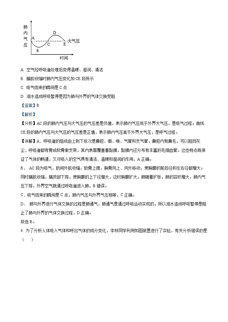 山东省菏泽市单县2023-2024学年七年级下学期期末生物试题(解析版)第3页