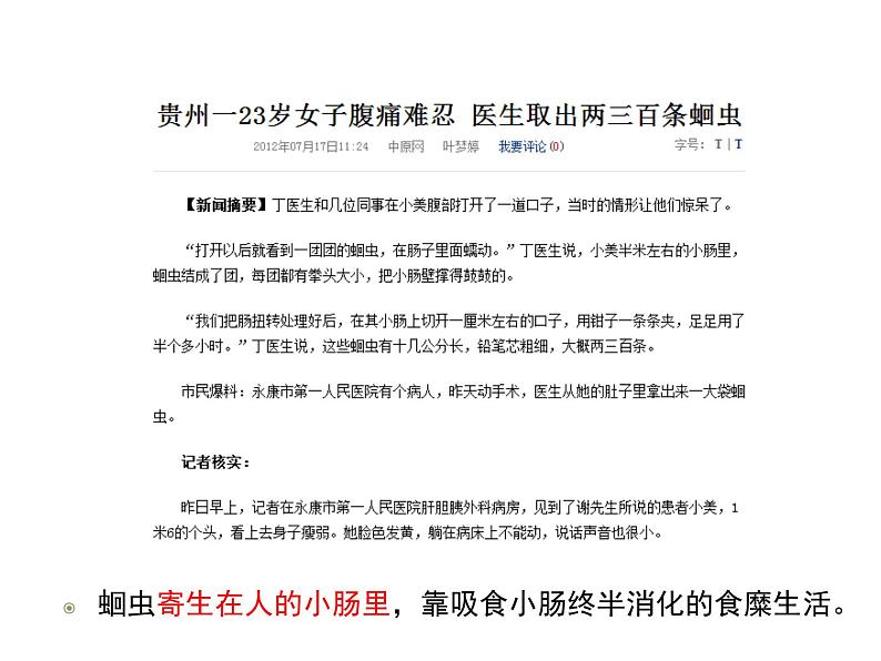 鲁科五四版八年级上册 7.1.2 线形动物和环节动物(第1课时) 课件06