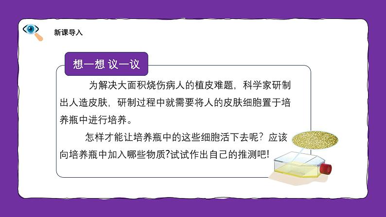 人教版生物(2024)七年级上册第一单元生物和细胞第二章认识细胞第四节细胞的生活 课件第7页