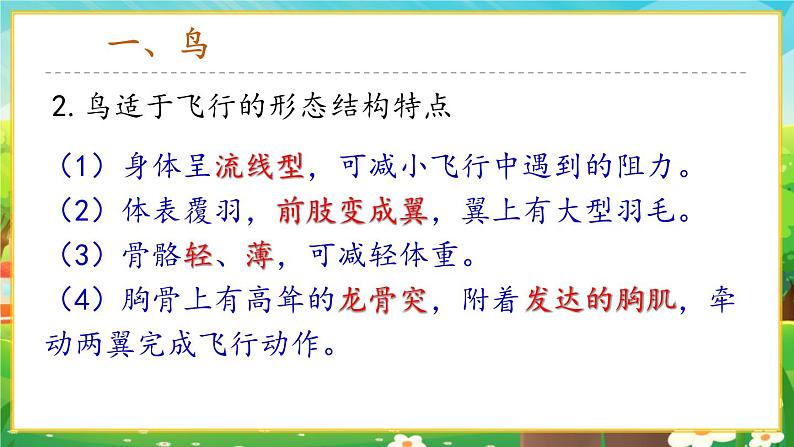 【新教材新课标】人教版生物七上2.2.2脊椎动物--鸟和哺乳动物 课件+教案+习题 (含答案)07