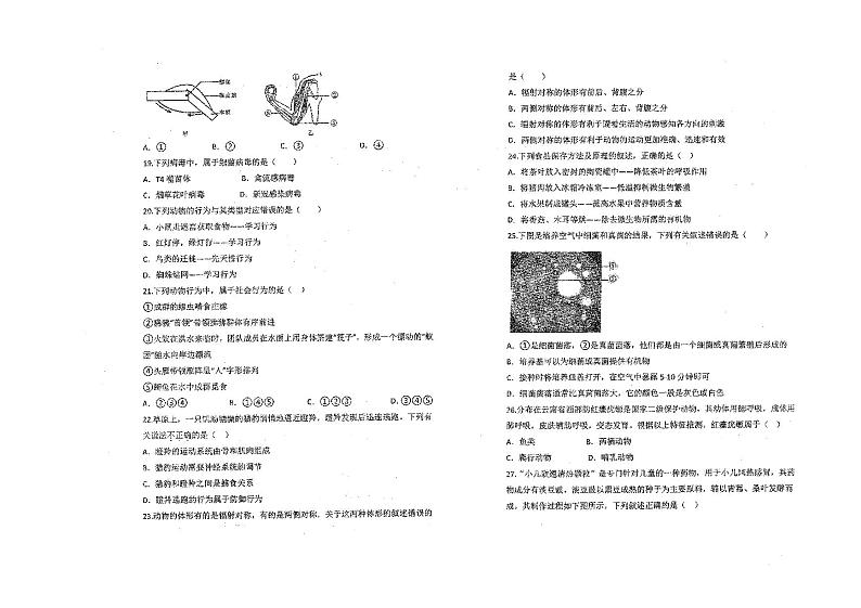 山东省青岛市市南区2023-2024学年八年级上学期期中考试生物试题03