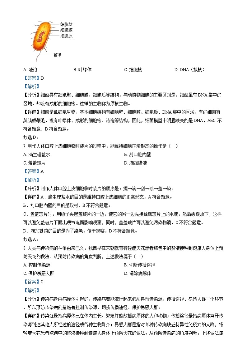 2024年江西省中考生物真题(解析版)第3页